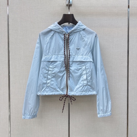 Meet the Posher Tops - Prada Light Blue Hooded Zipper Sunscreen Coat